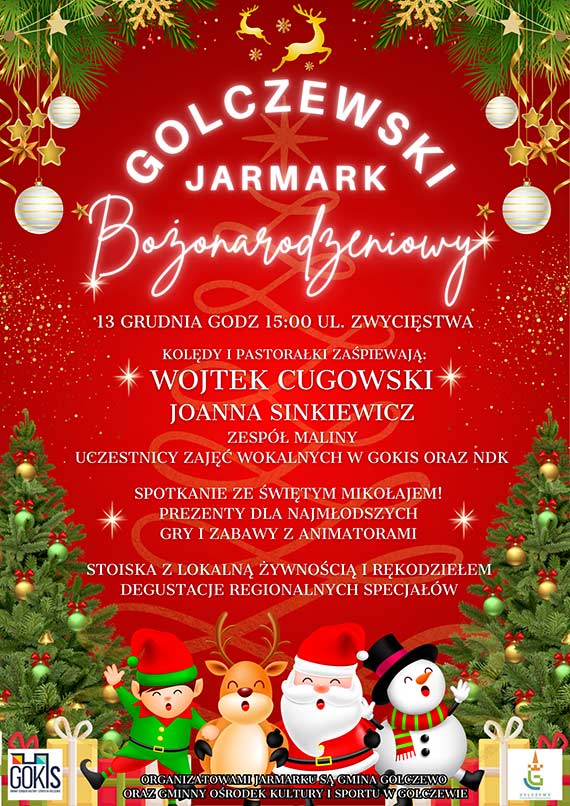 Zapraszamy na Golczewski Jarmark Bożonarodzeniowy!