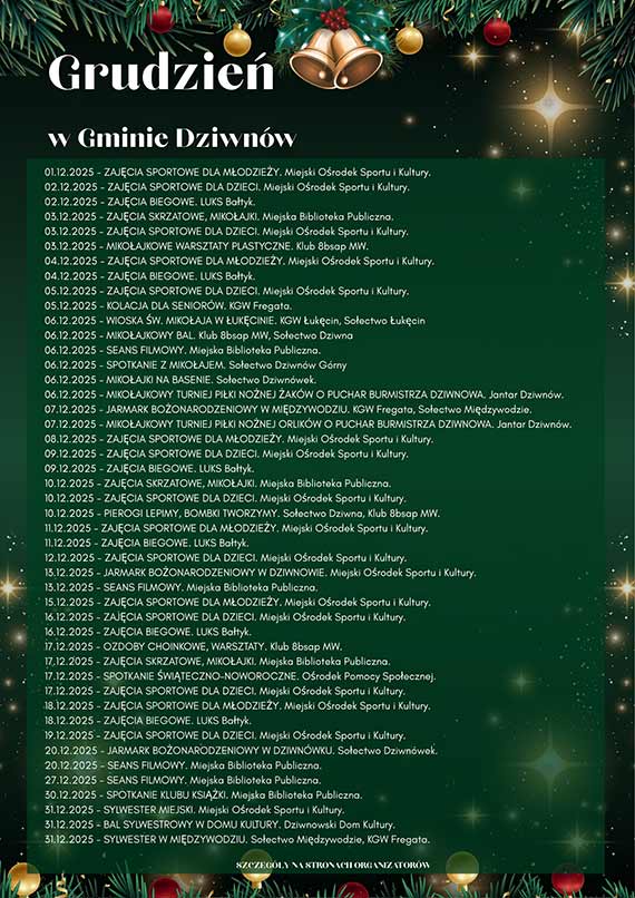 Grudzień w Gminie Dziwnów