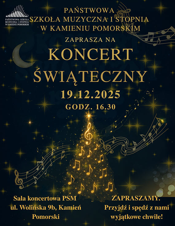 Koncert świąteczny w Państwowej Szkole Muzycznej w Kamieniu Pomorskim
