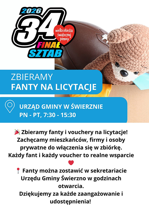 Sztab �wierzno zbiera fanty na licytacje 34. Fina�u WO�P