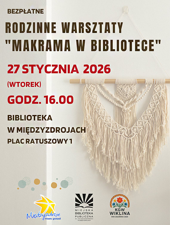 Bezp�atne rodzinne warsztaty „Makrama w bibliotece” w Mi�dzyzdrojach