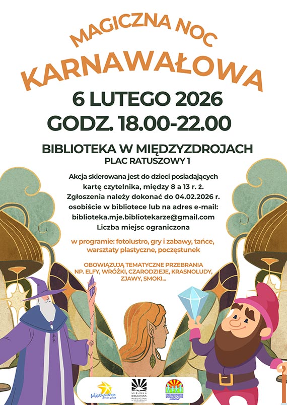 Magiczna Noc Karnawa�owa w bibliotece w Mi�dzyzdrojach. Zapisy do 4 lutego, miejsca ograniczone