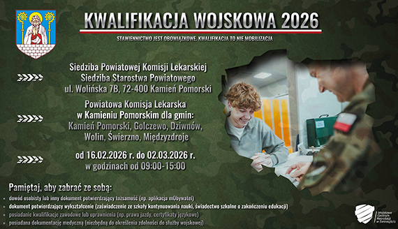Kwalifikacja wojskowa 2026 w powiecie gryfickim i kamie�skim 