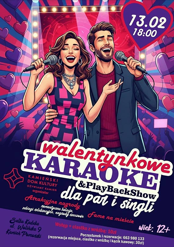 Walentynkowe karaoke w Kamieniu Pomorskim - scena dla zakochanych i singli