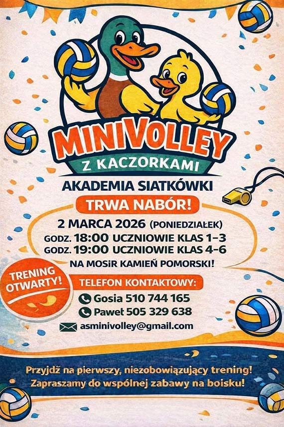 MiniVolley z Kaczorkami w Kamieniu Pomorskim - dziś start naboru do Akademii Siatkówki