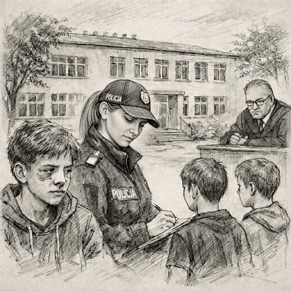 Pobicie ucznia w szkole w Dargob�dzu. Spraw� zajmie si� s�d rodzinny