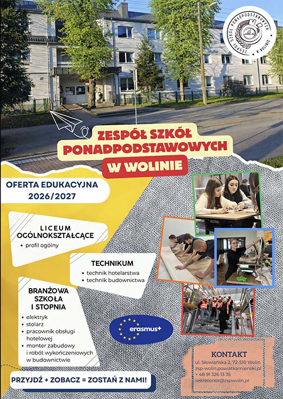 Rekrutacja 2026/2027 w Zespole Szk� Ponadpodstawowych w Wolinie rozpocz�ta