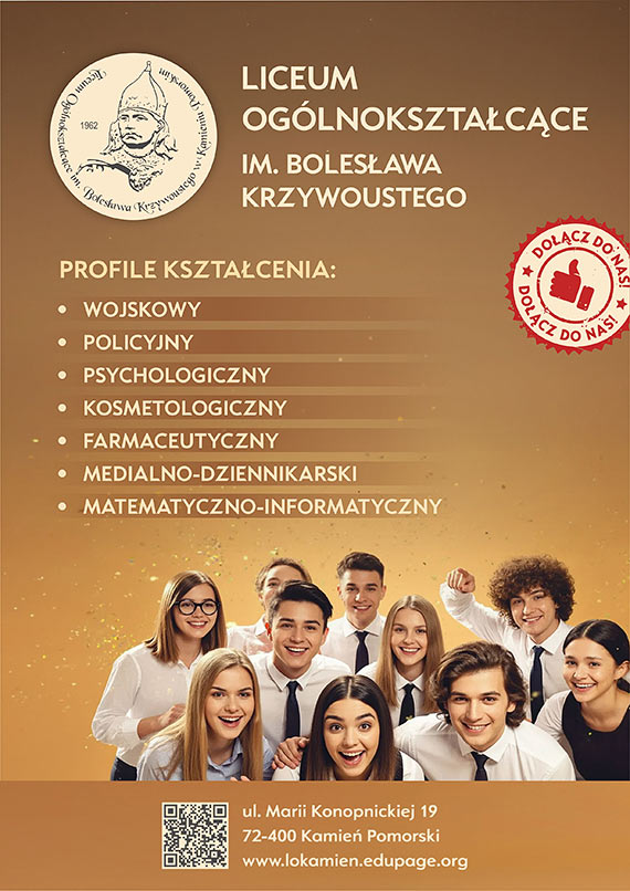 Ruszy� nab�r do szk� ponadpodstawowych. Poznaj ofert� edukacyjn� Liceum Og�lnokszta�c�cego im. Boles�awa Krzywoustego w Kamieniu Pomorskim