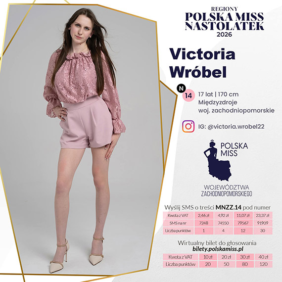 Victoria Wróbel z Międzyzdrojów w finale Miss Nastolatek Województwa Zachodniopomorskiego 2026. Mieszkańcy mogą ją wesprzeć