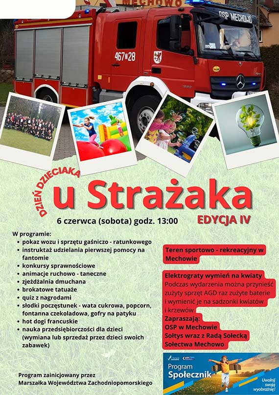 IV edycja „Dnia Dzieciaka u Stra�aka” z OSP Mechowo