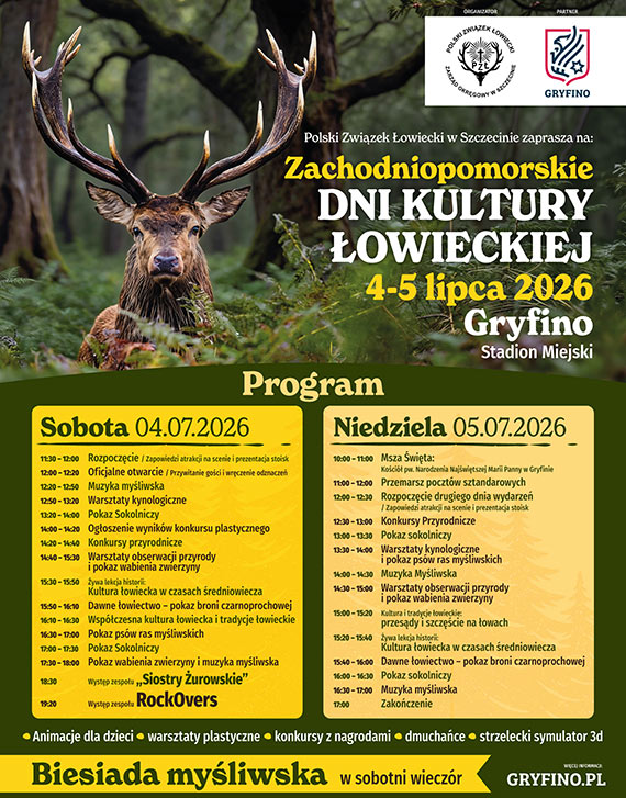 Zachodniopomorskie Dni Kultury Łowieckiej 2026 w Gryfinie