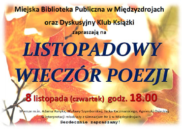 Listopadowy wieczr poezji