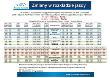 Komunikacja zastpcza po wykolejeniu si pocigu w Warnowie