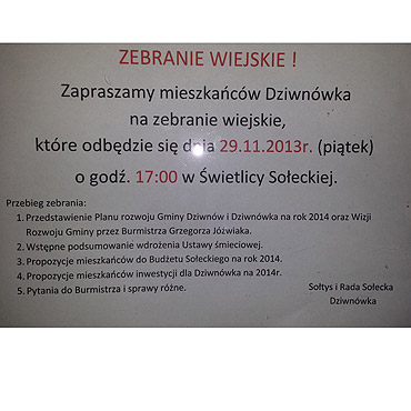 Zebranie wiejskie w Dziwnwku