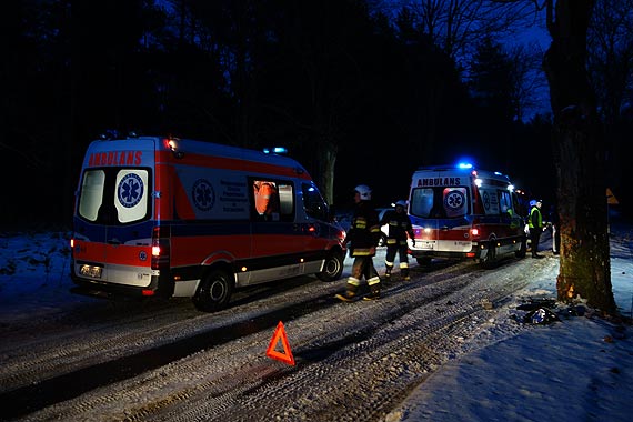 Wypadek na drodze Gosty- wierzno, dwie osoby ranne